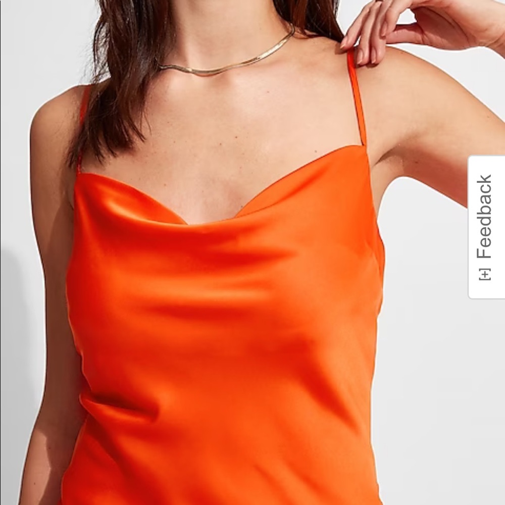 Express
SATIN COWL NECK MAXI SLIP DRESS color coral size XL